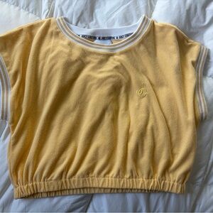 Juicy Couture Roll Cuff Top in Pecan Cream, size Large